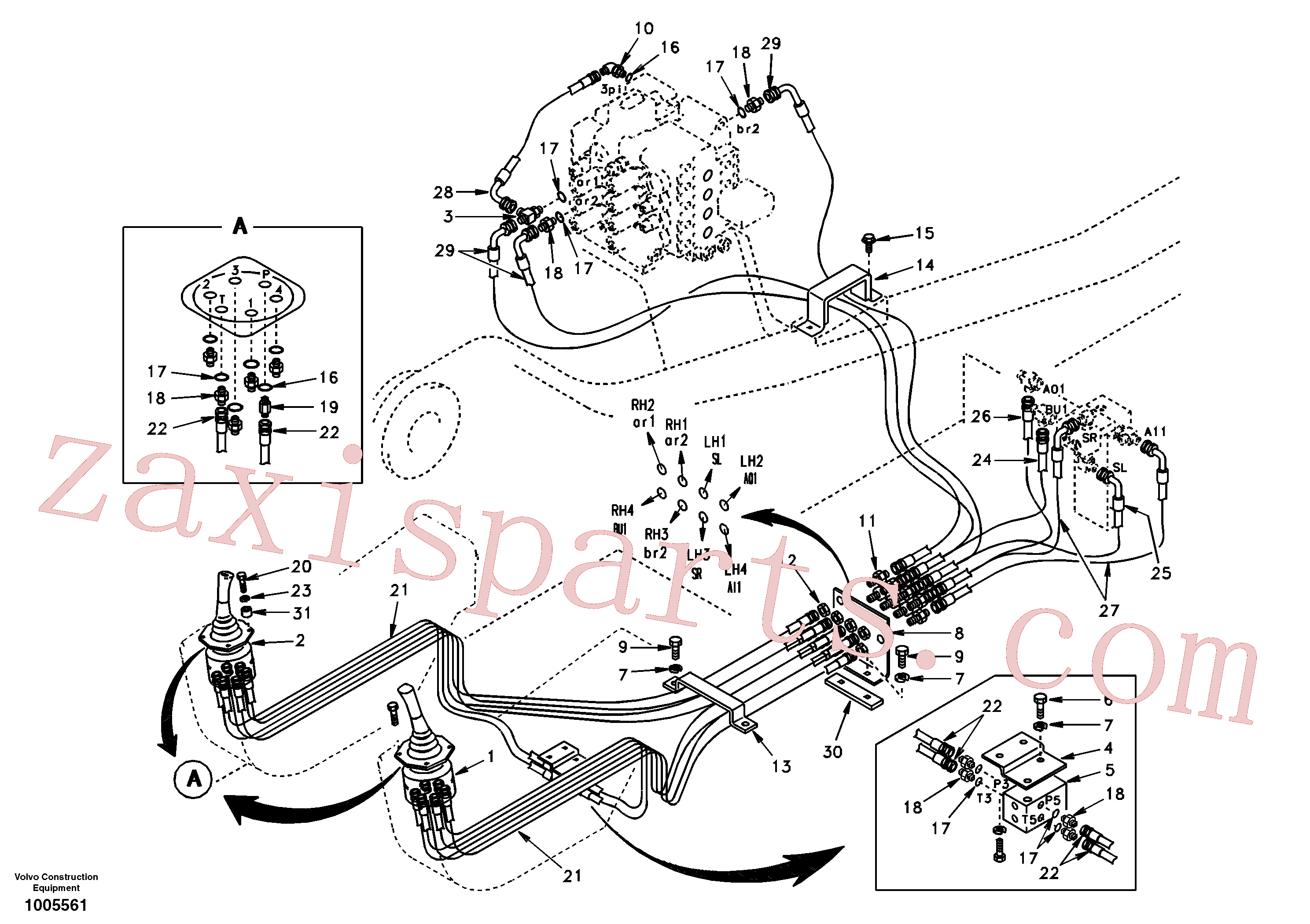 SA9453-03209 for Volvo Servo system, control valve to remote control valve(1005561 assembly)