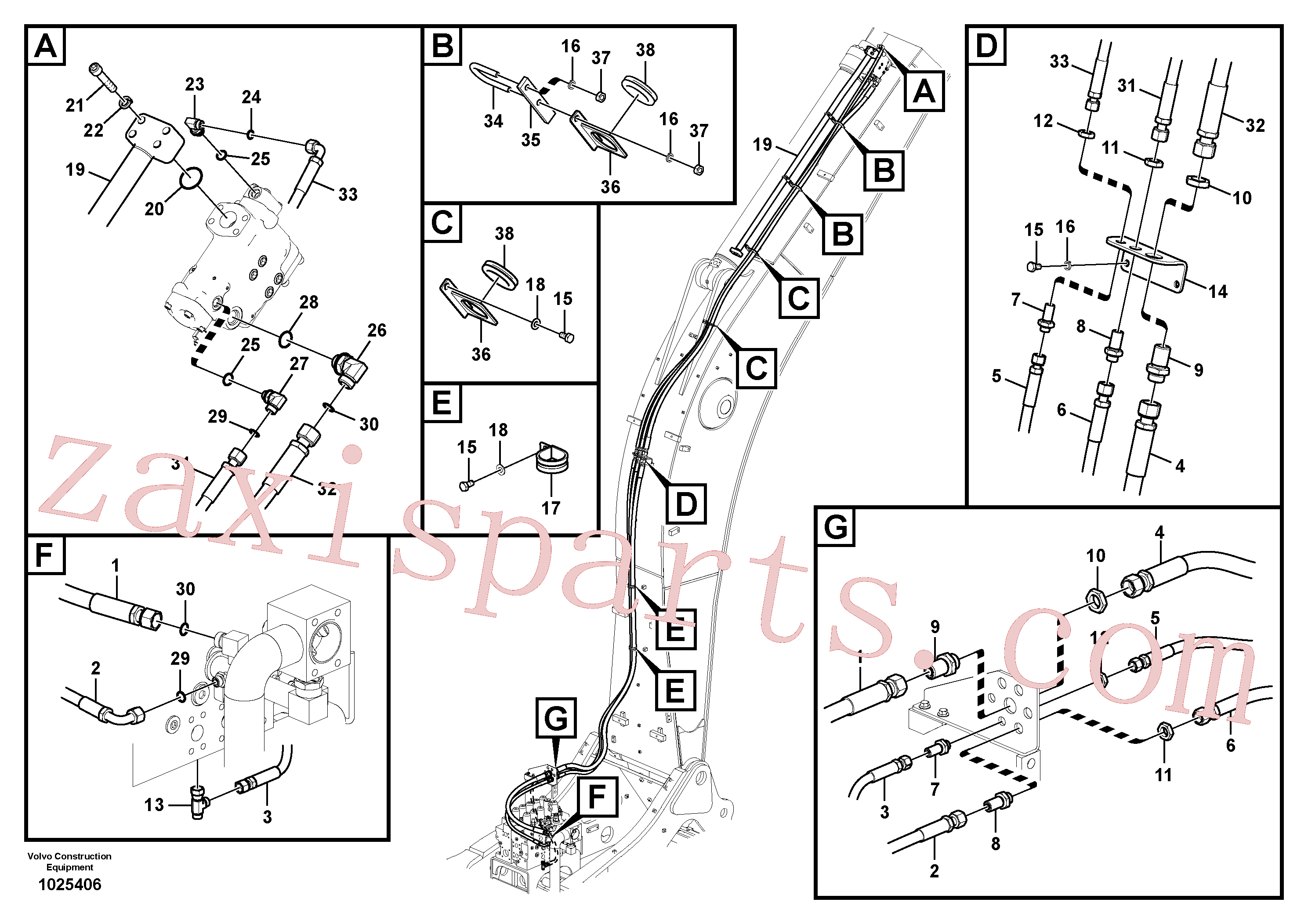 VOE14678240 for Volvo Working hydraulic, dipper arm rupture(1025406 assembly)