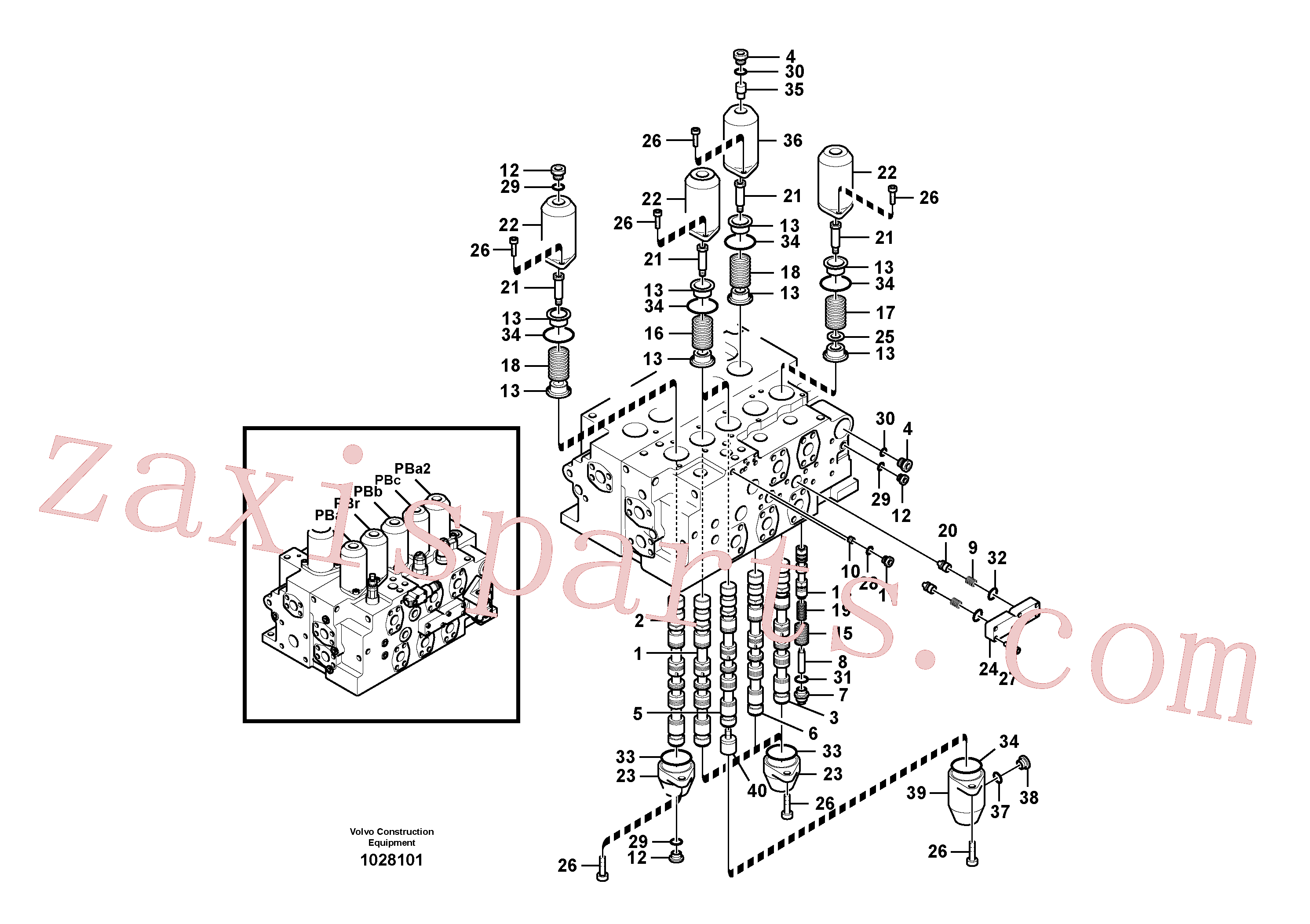 SA8230-28110 for Volvo Main control valve, boom and bucket and travel Rh(1028101 assembly)