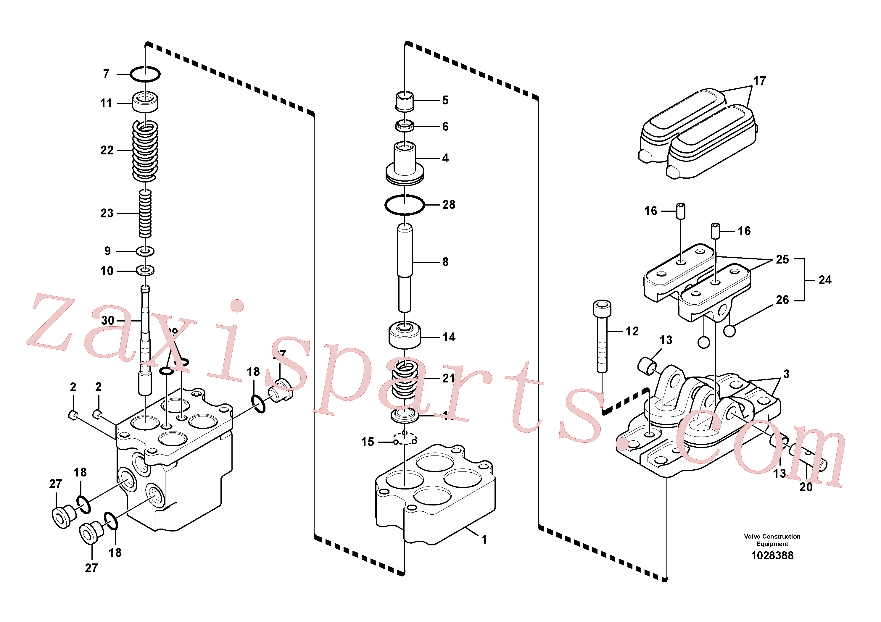 SA8230-25640 for Volvo Remote control valve pedal, travel motor(1028388 assembly)