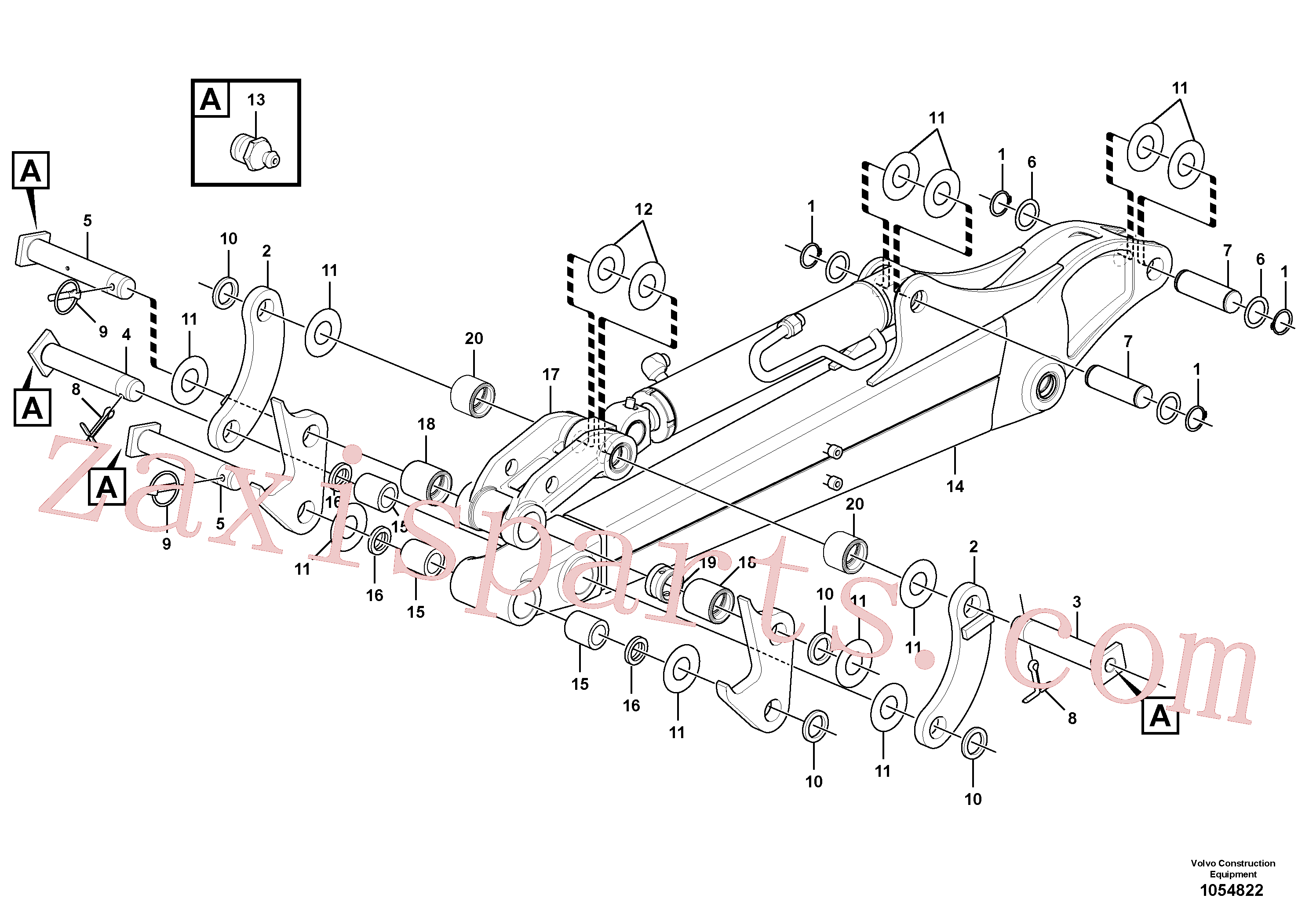 VOE11805309 for Volvo Dipper arm(1054822 assembly)