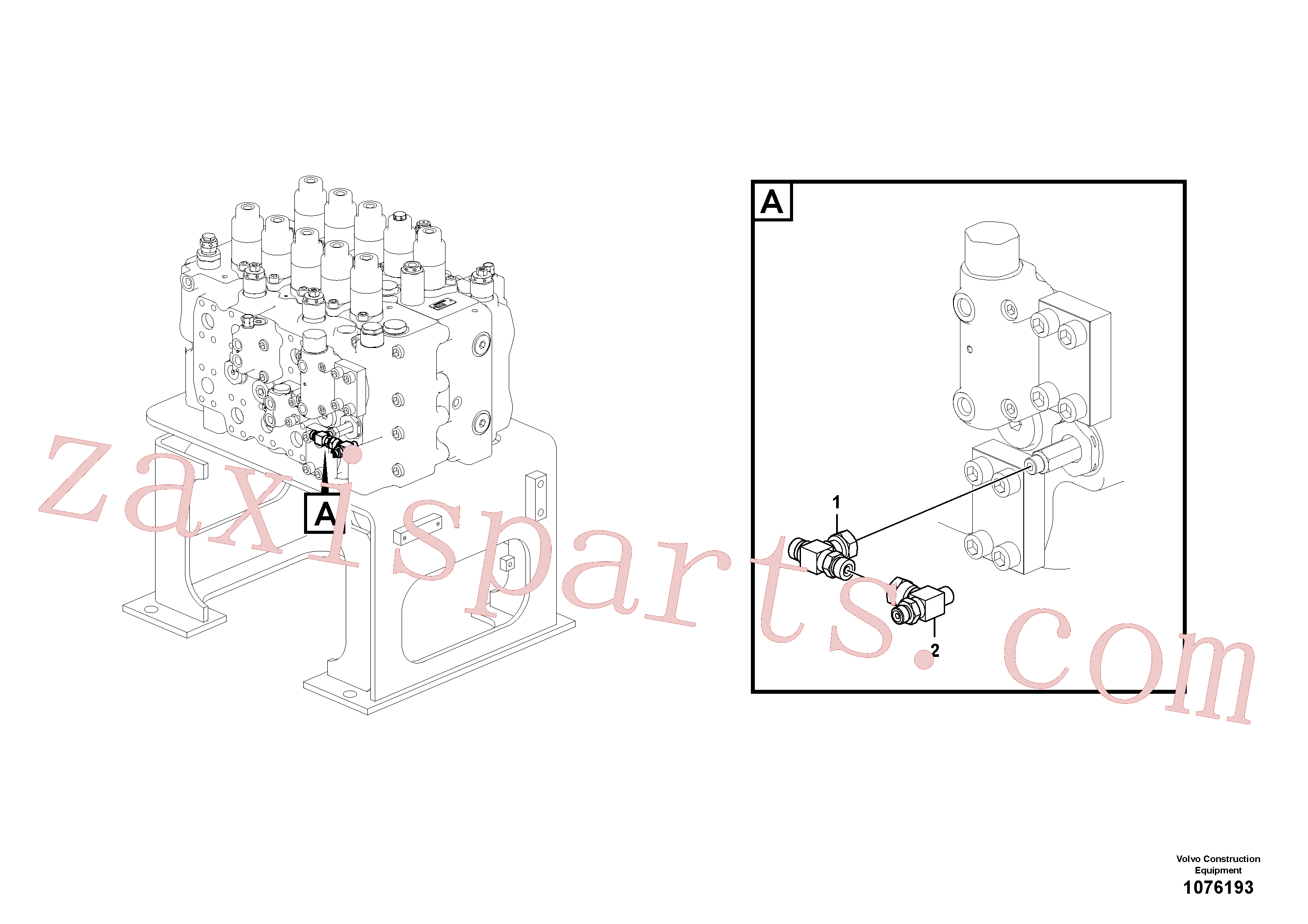 VOE14535707 for Volvo Servo system, control valve piping.(1076193 assembly)