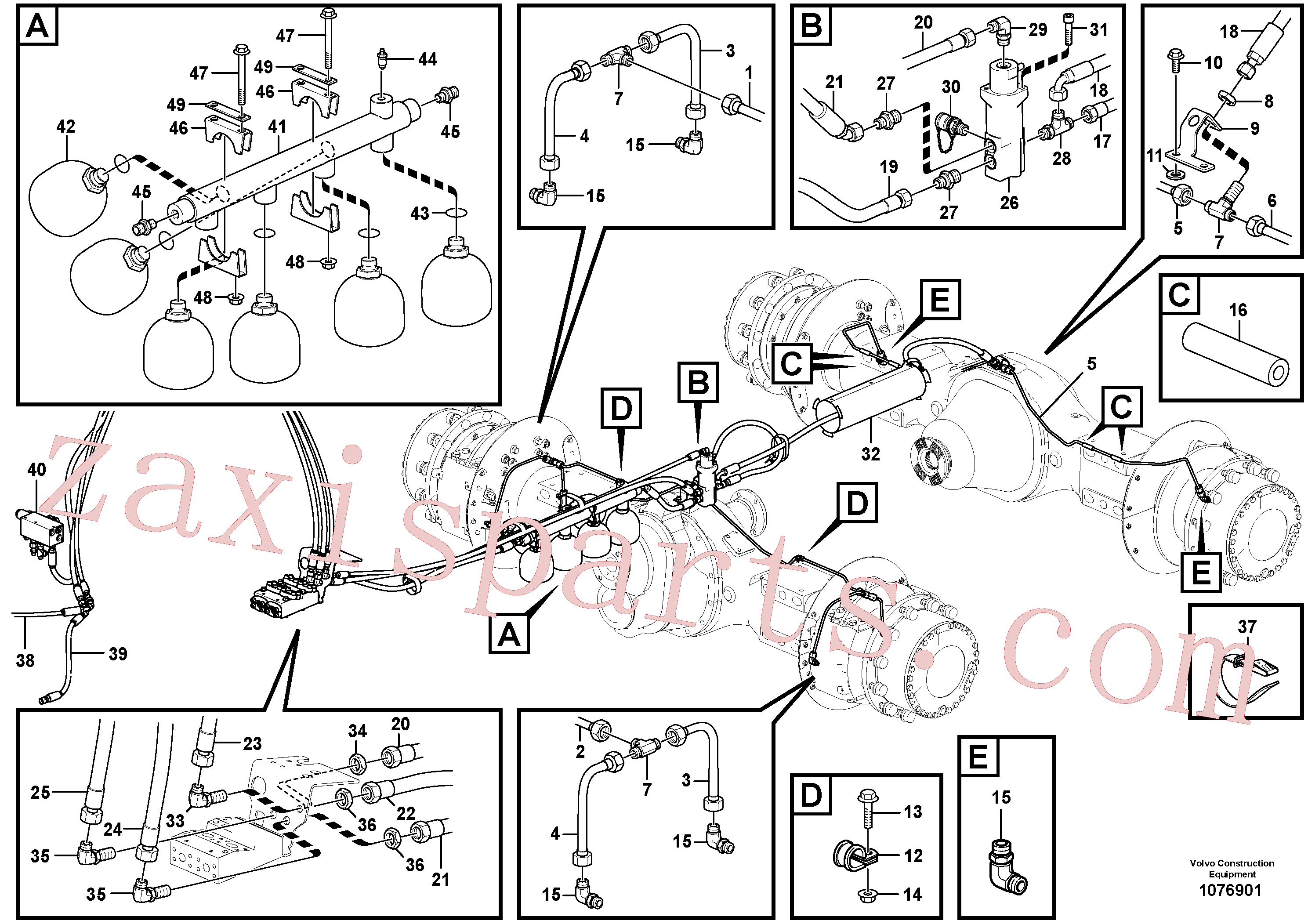 VOE935426 for Volvo Brake pipe with mounting parts. Load unit(1076901 assembly)