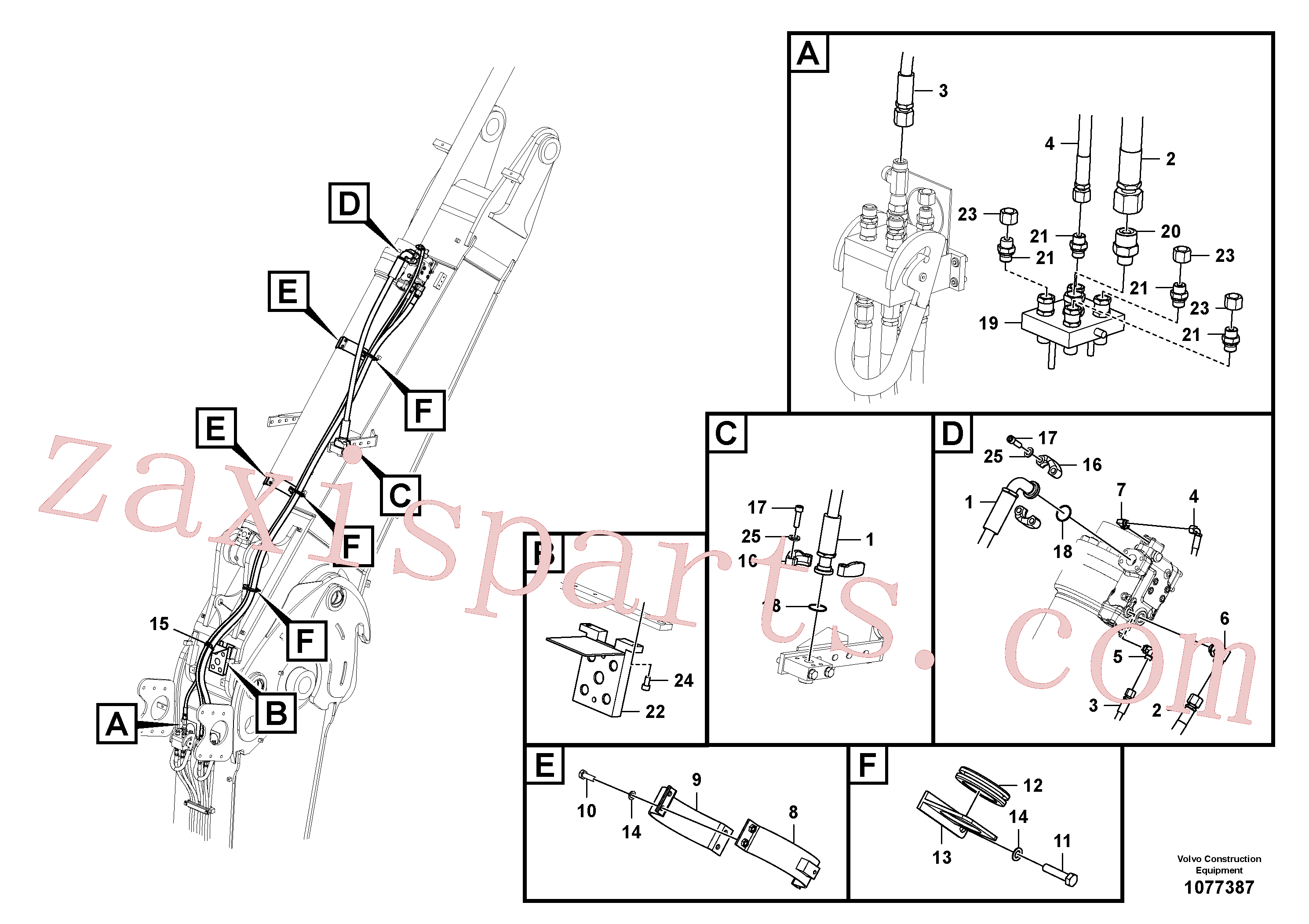 VOE15099928 for Volvo Working hydraulic, dipper arm rupture(1077387 assembly)