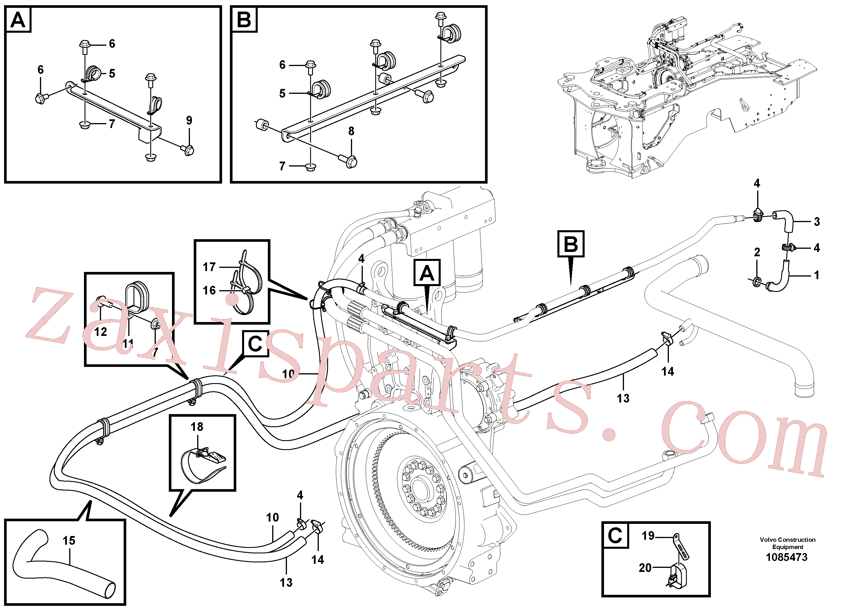 VOE993961 for Volvo Heating system, hoses(1085473 assembly)