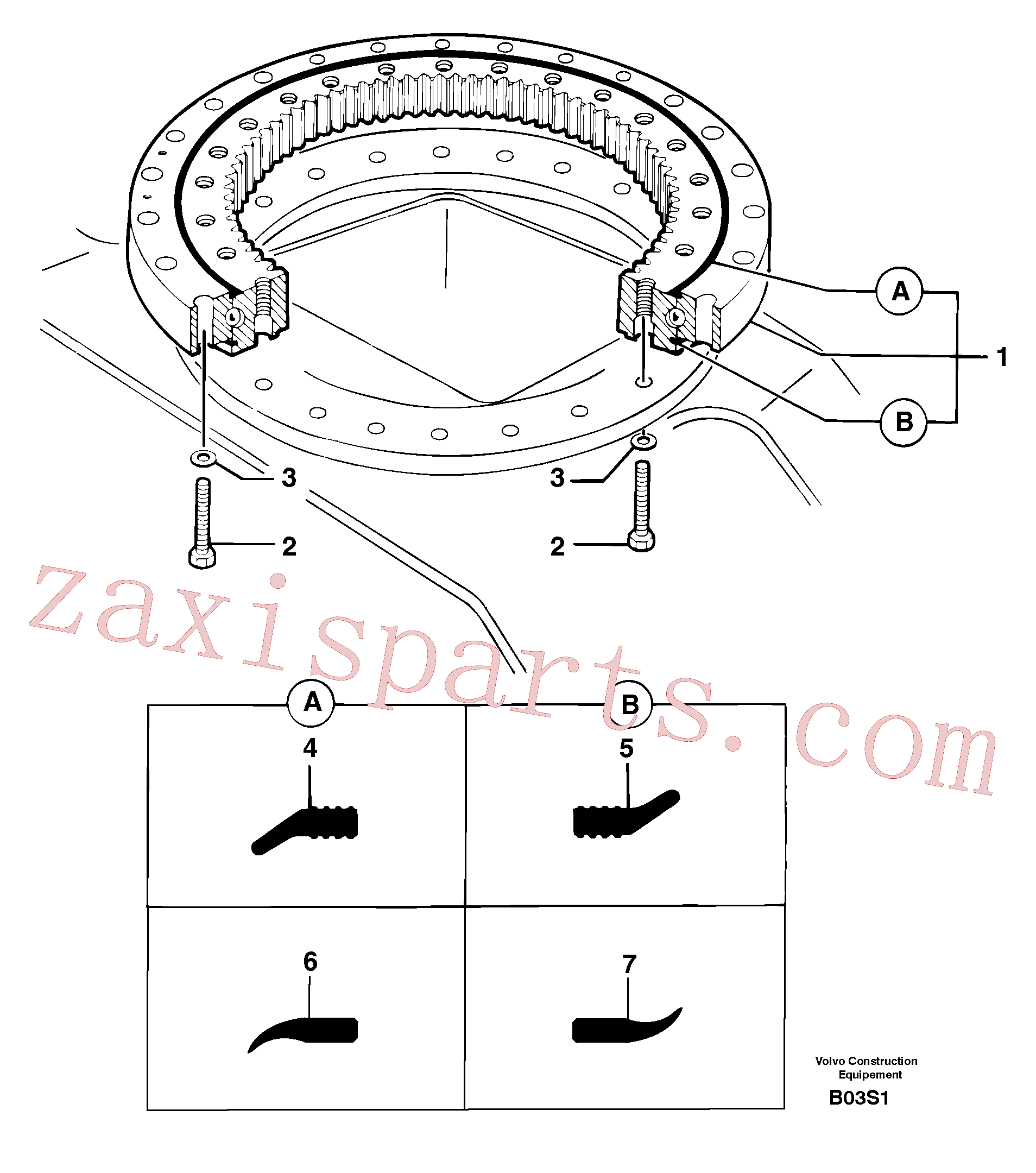 PJ7410003 for Volvo Slewing ring(B03S1 assembly)