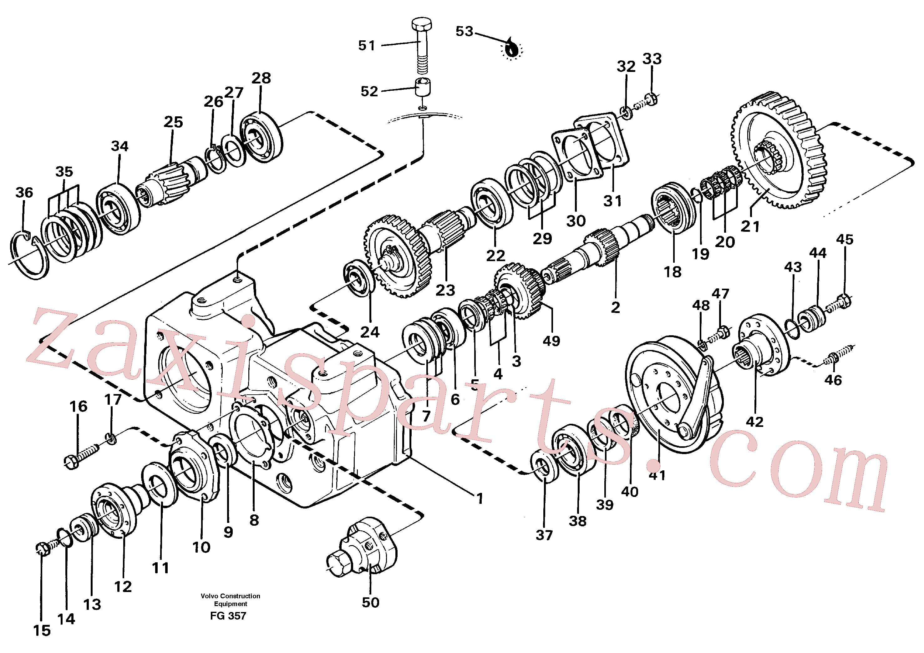 VOE14251026 for Volvo Gear box, drive gear and shafts(FG357 assembly)