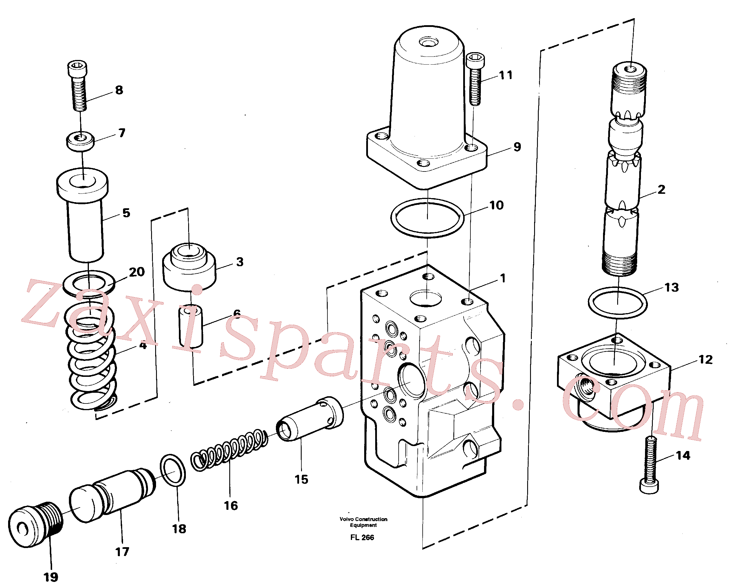 VOE14054630 for Volvo Four-way valve, dipper secondary(FL266 assembly)