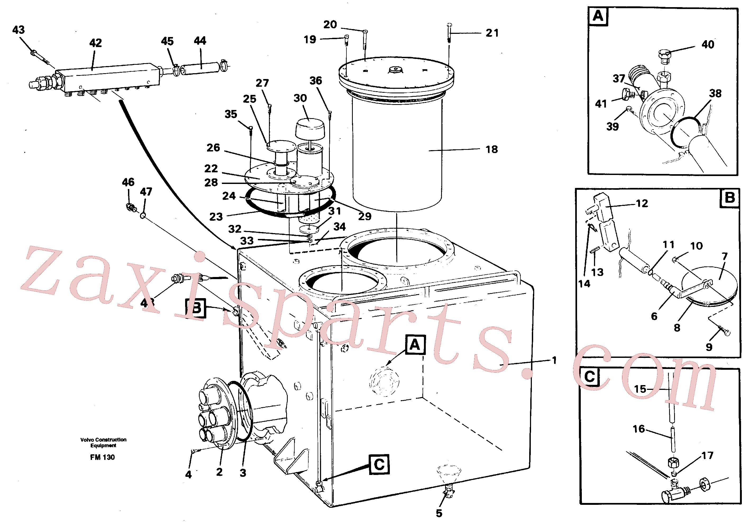 VOE14263816 for Volvo Hydraulic oil tank(FM130 assembly)