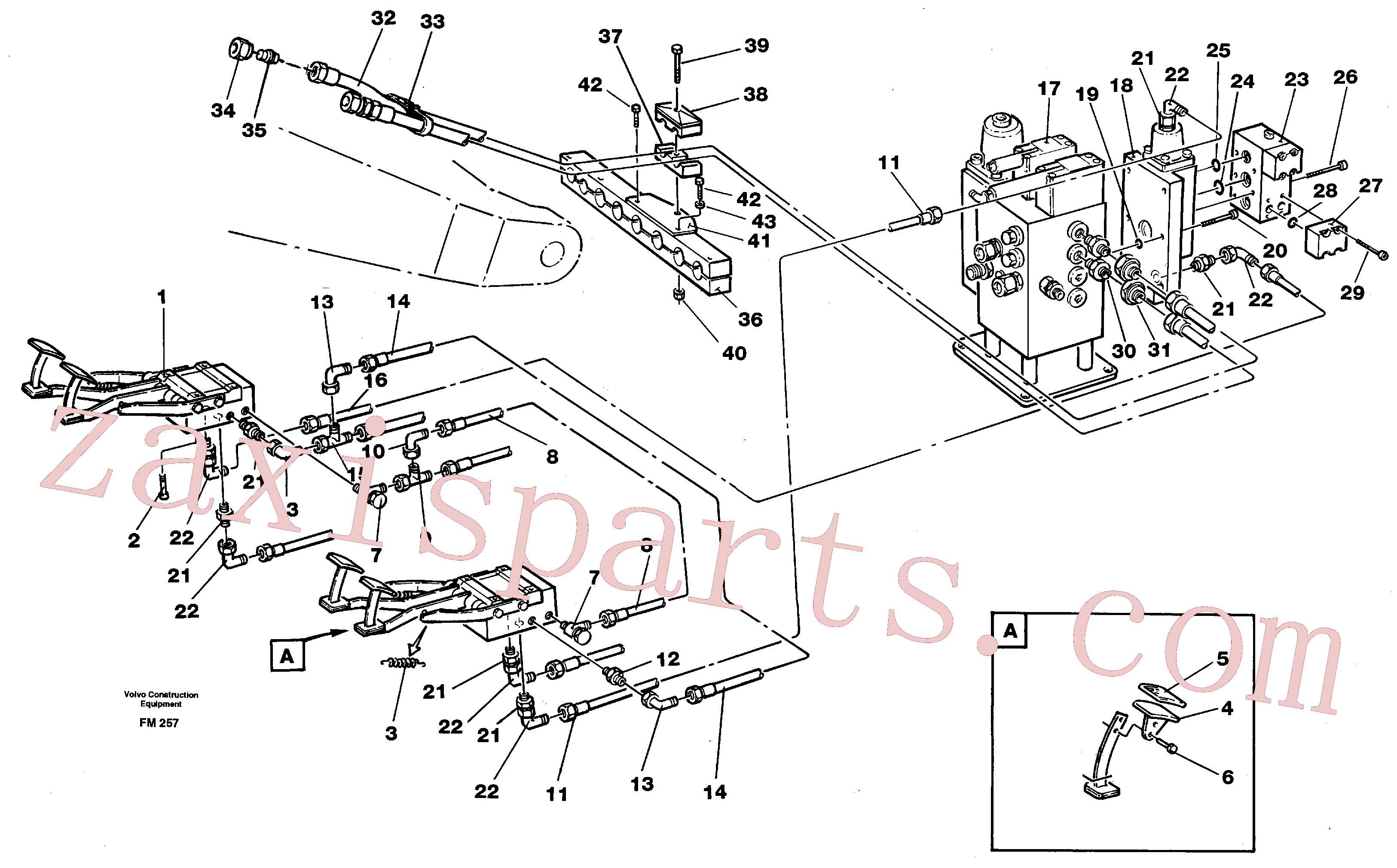 ZM7095990 for Volvo Pedal operated slope bucket hydraulics in base machine(FM257 assembly)