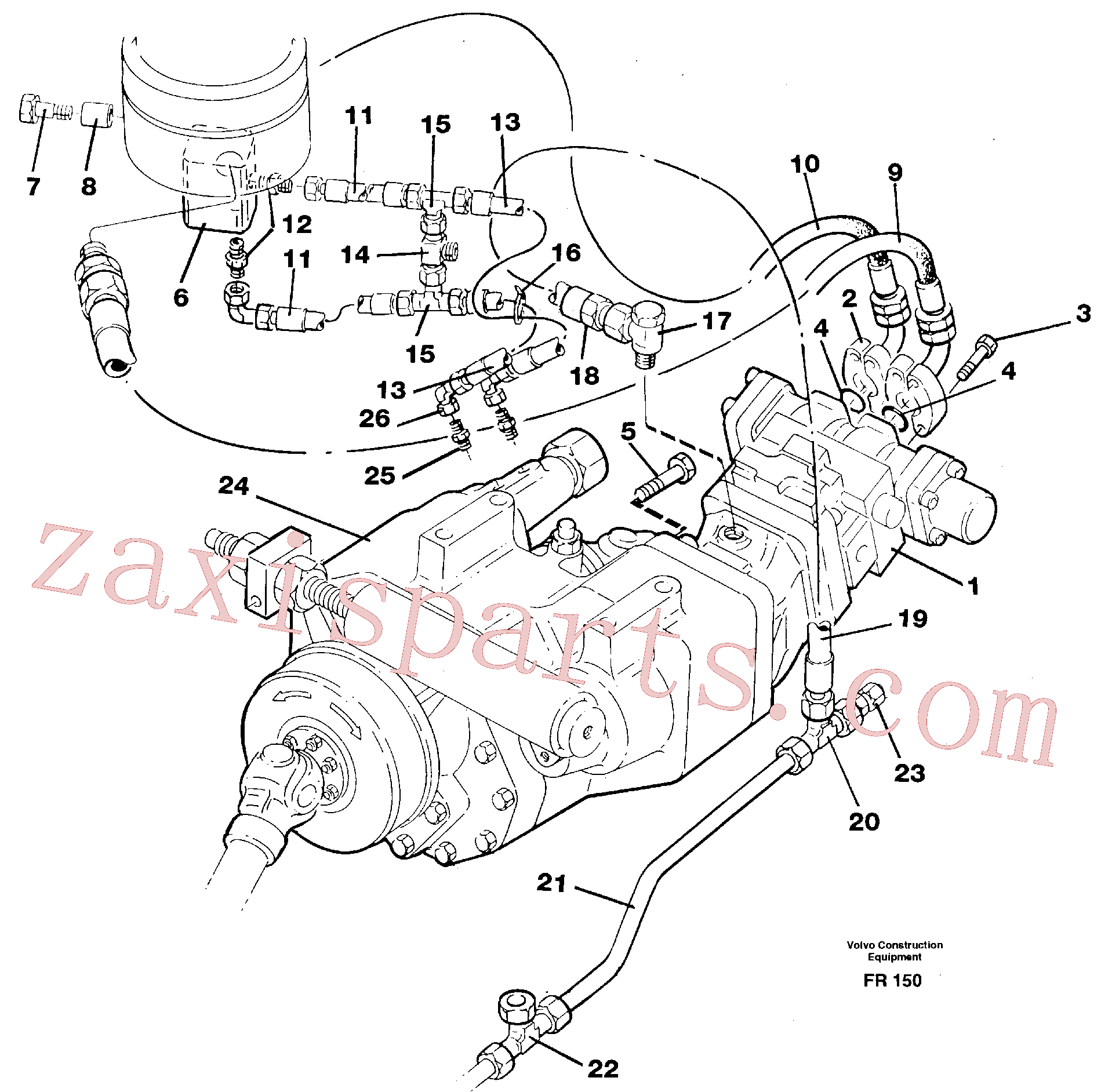 VOE14251026 for Volvo Hydraulic system, transport in undercarrige(FR150 assembly)