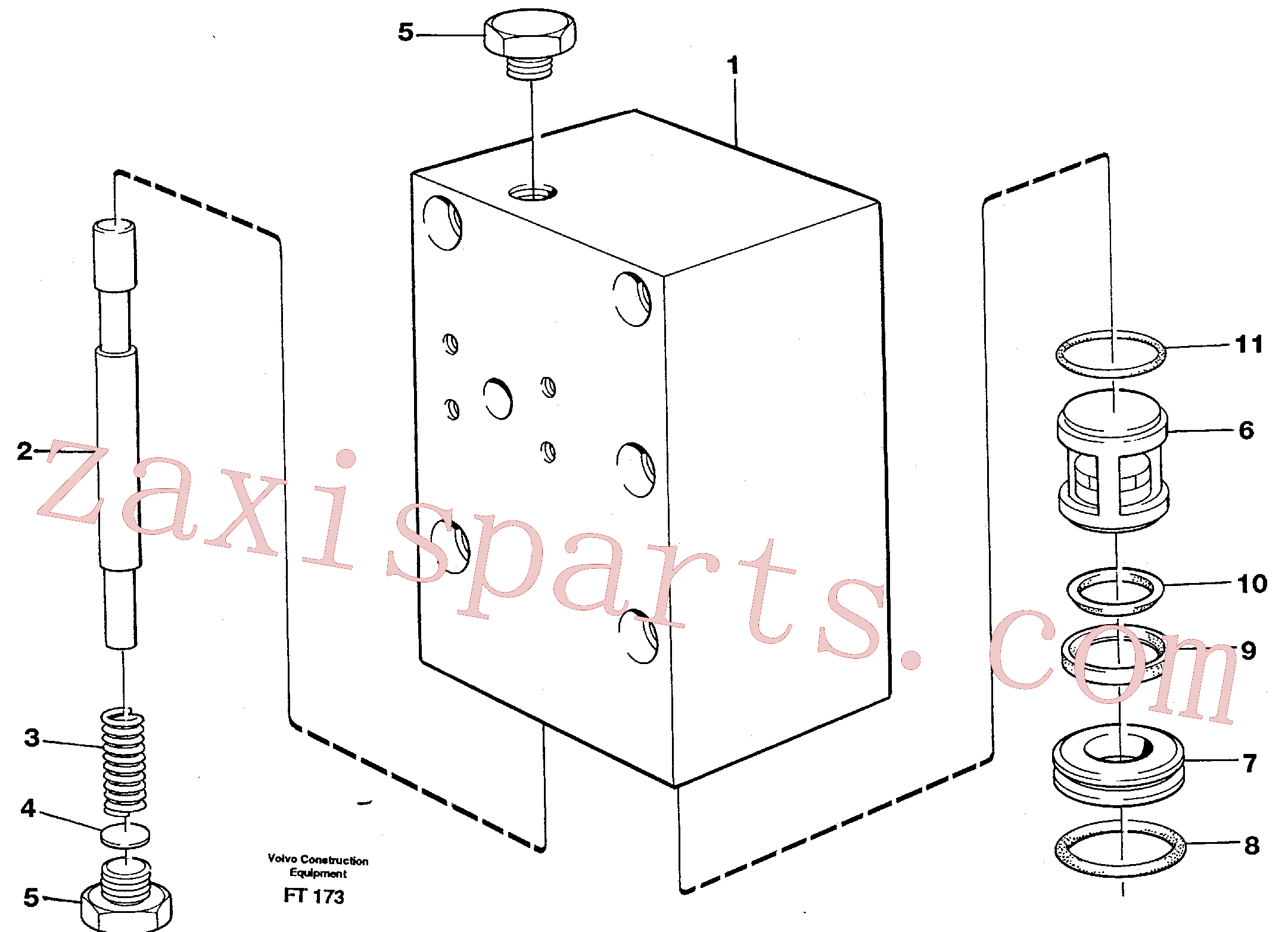 VOE14236534 for Volvo Connection valve Crawler track(FT173 assembly)