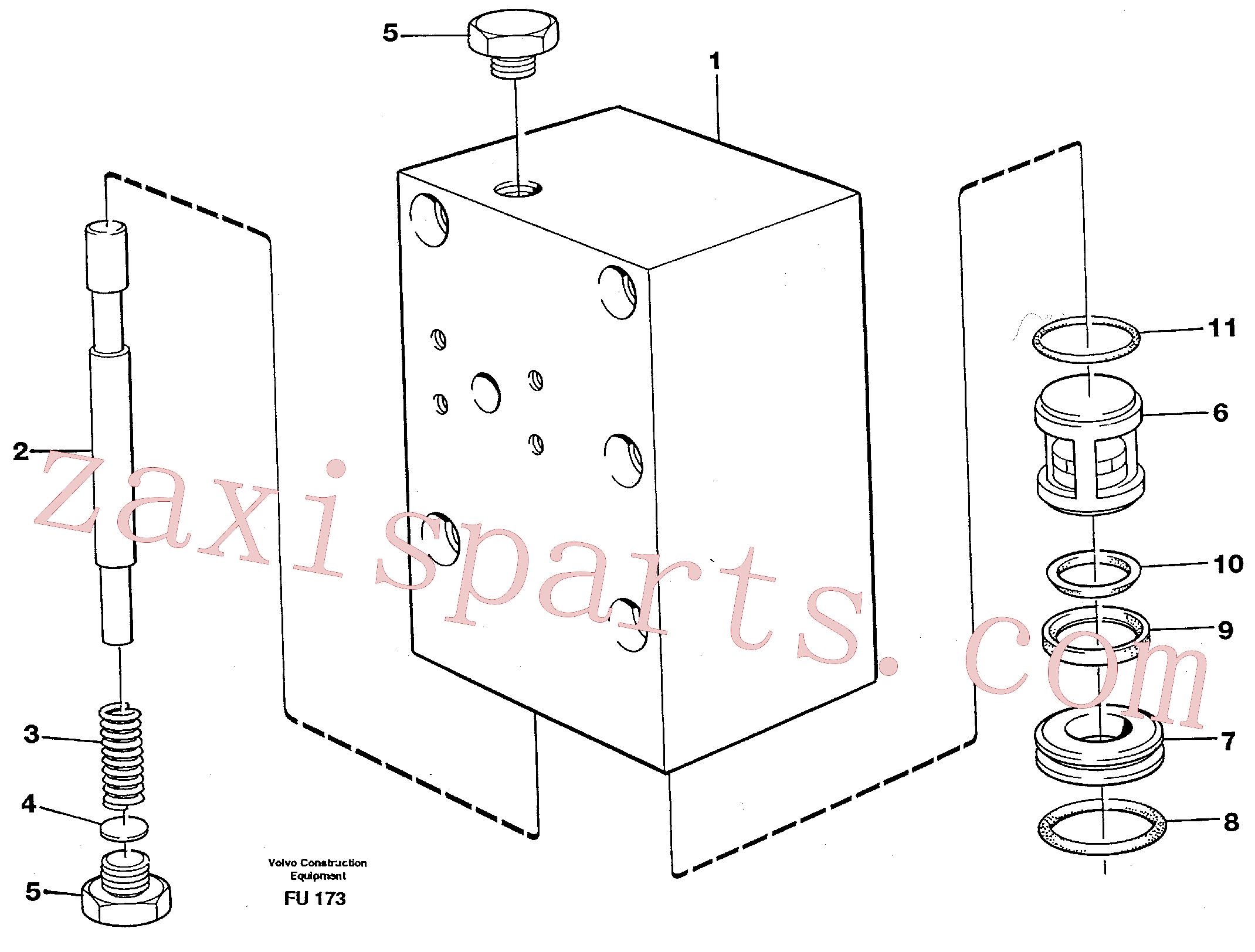 VOE14236534 for Volvo Connection valve Crawler track(FU173 assembly)