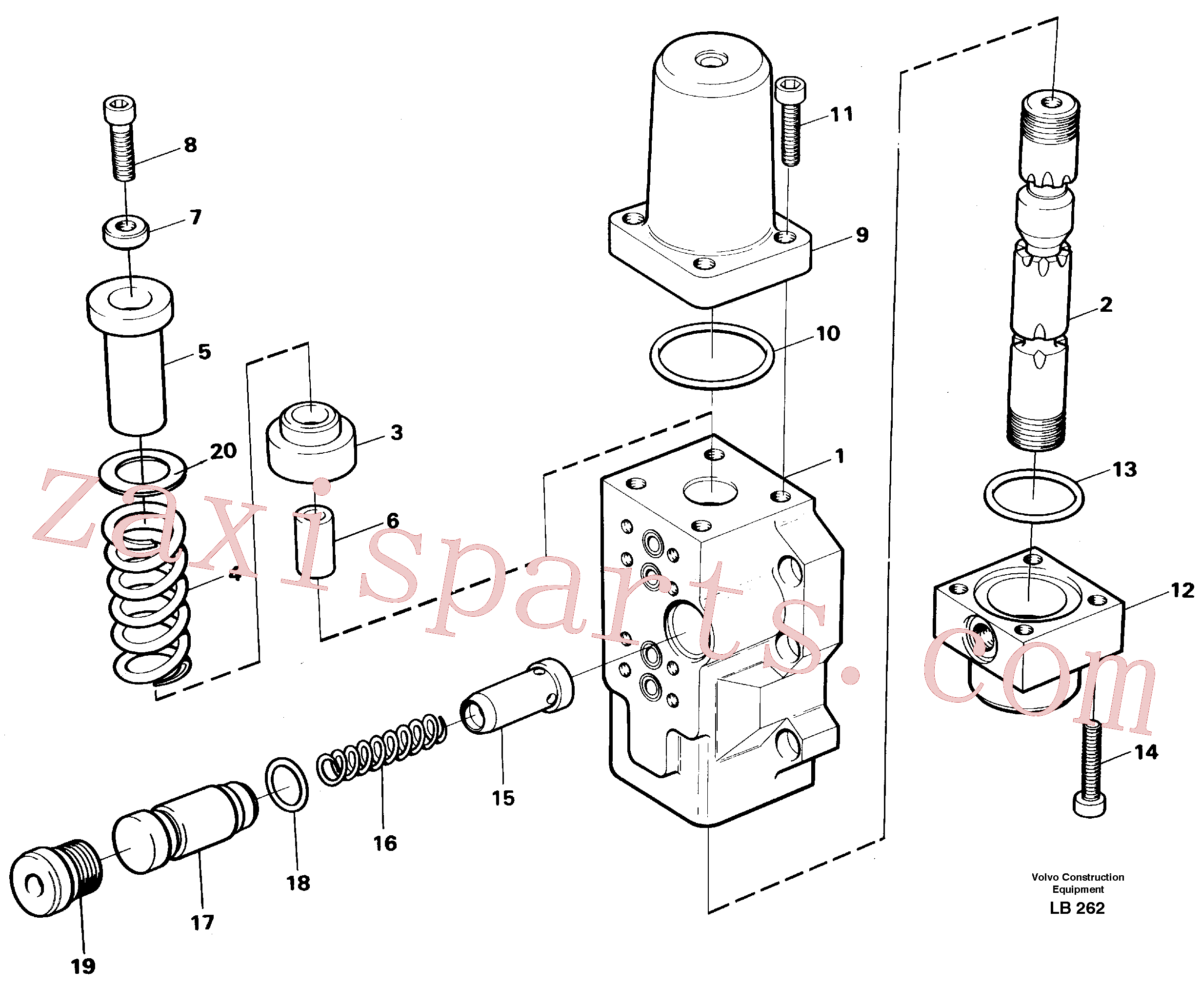 VOE14054630 for Volvo Four-way valve, boom secondary(LB262 assembly)