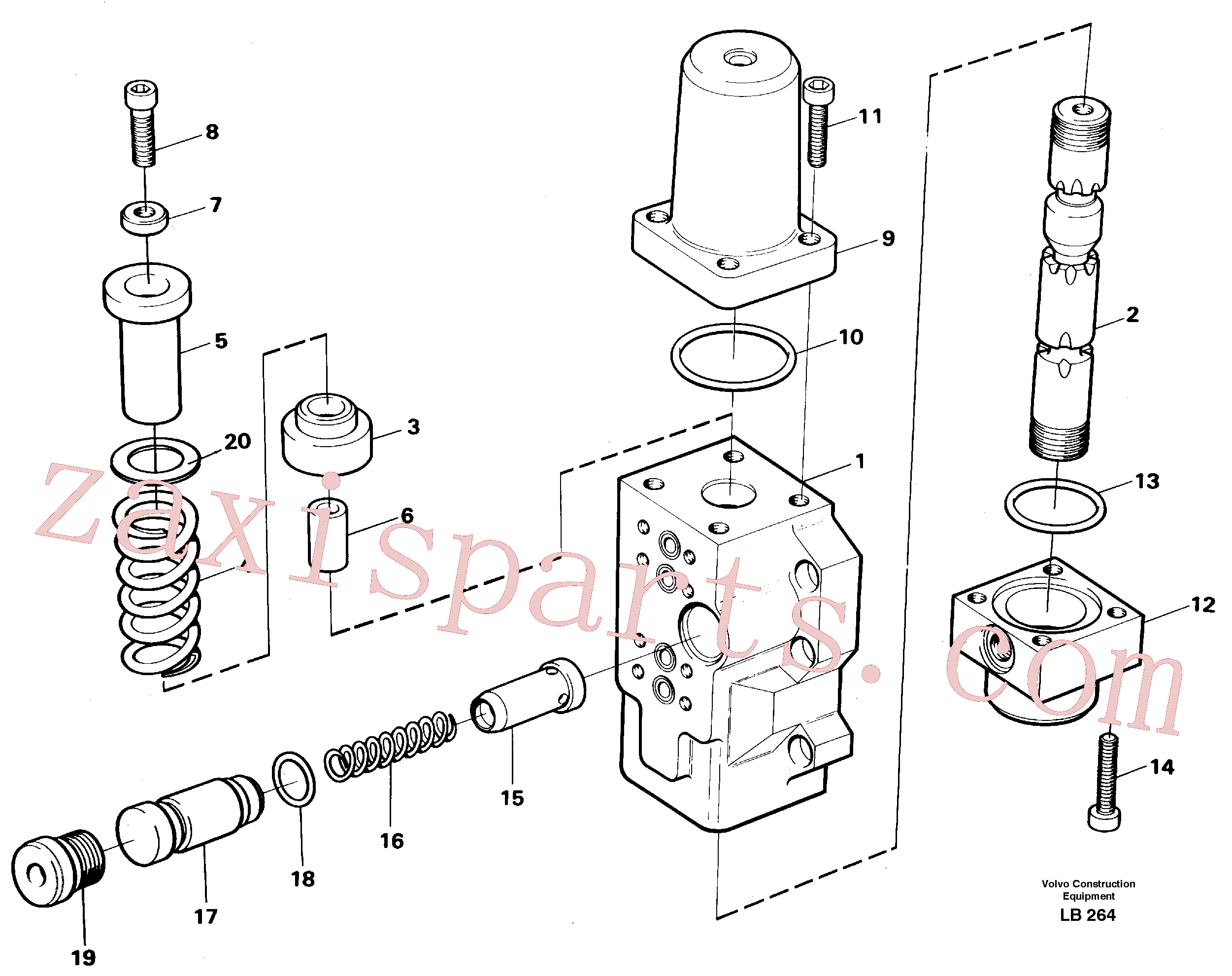 VOE14054630 for Volvo Four-way valve, bucket secondary(LB264 assembly)