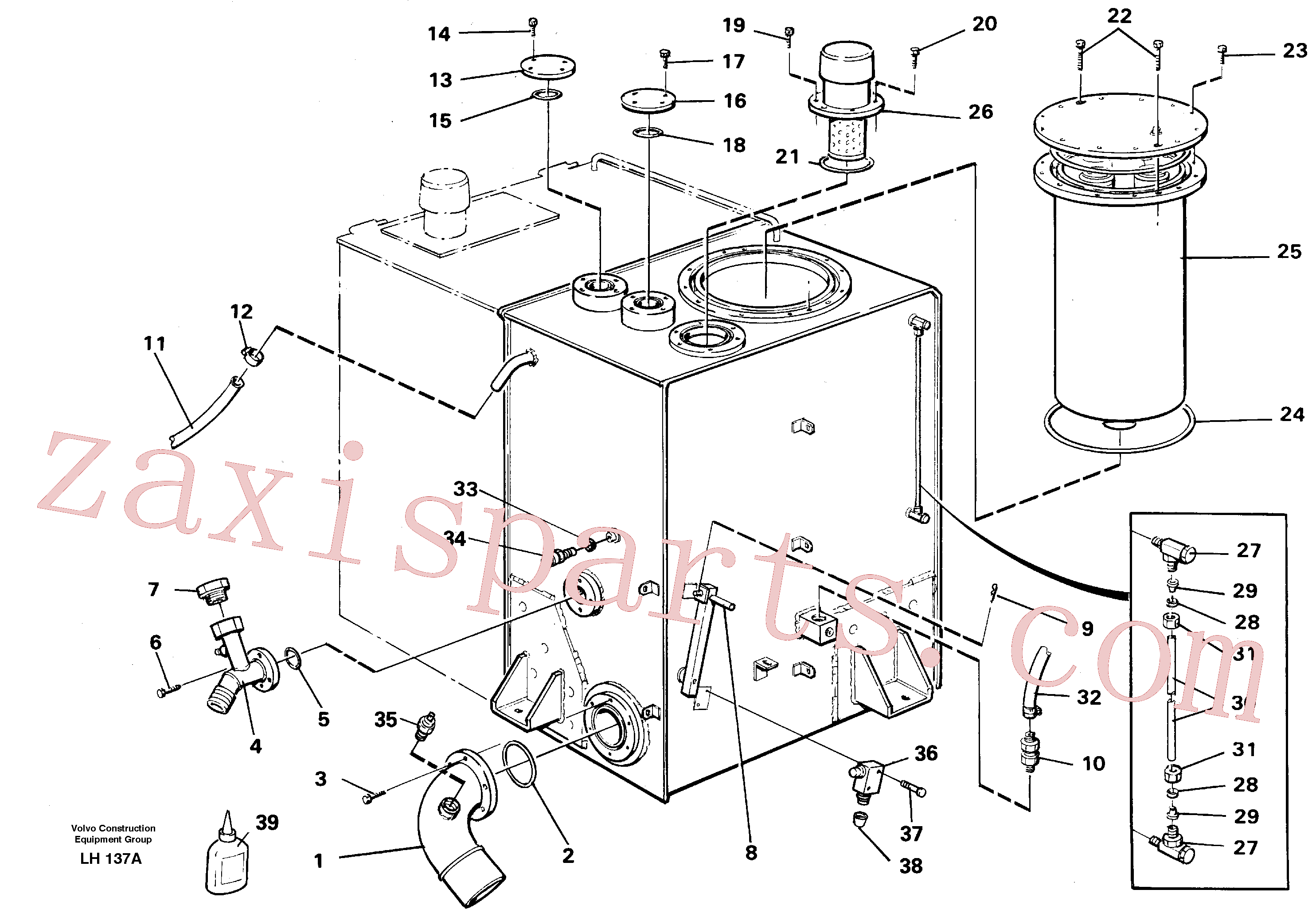 VOE14254519 for Volvo Hydraulic oil tank(LH137A assembly)