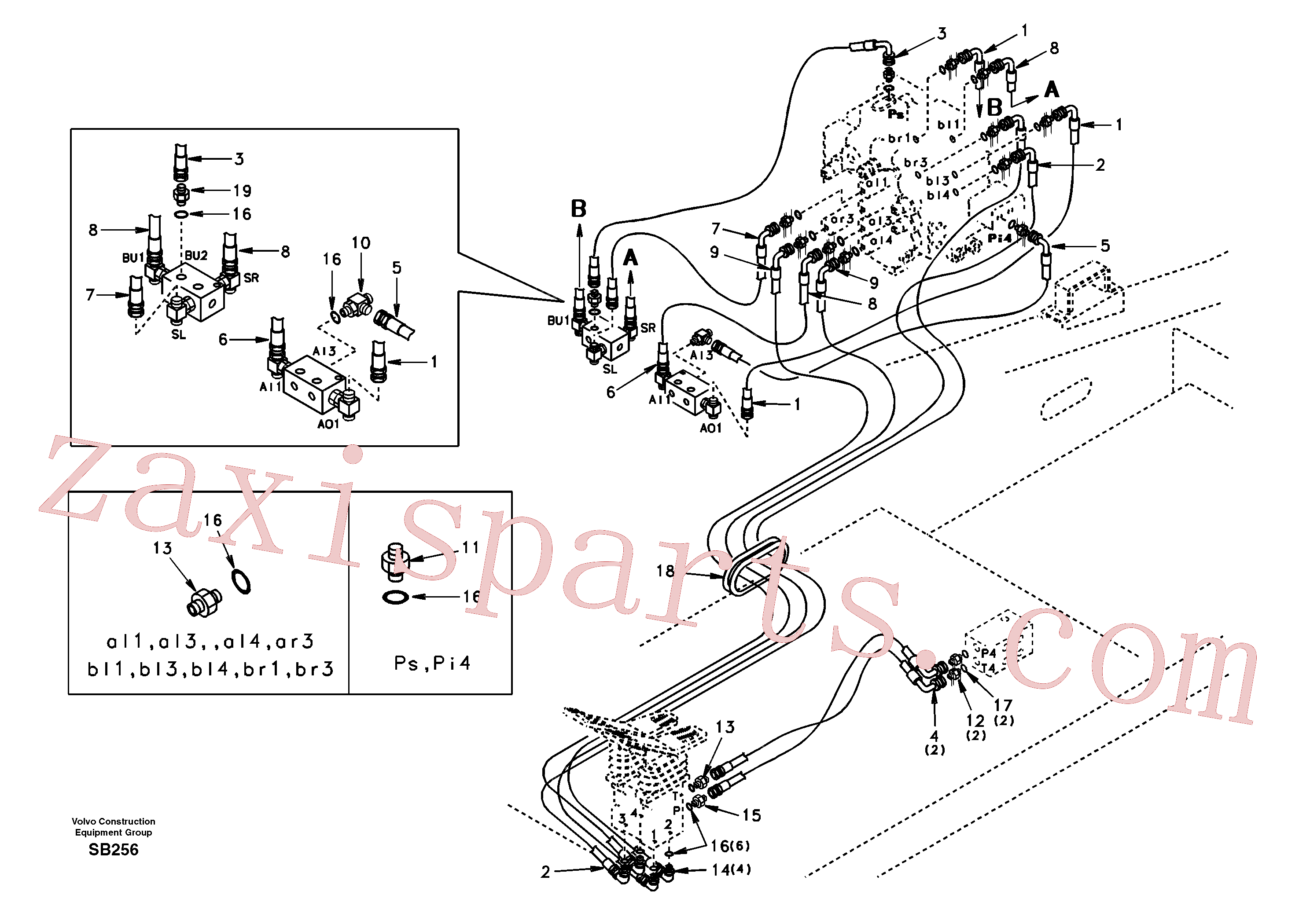 SA9453-03209 for Volvo Servo system, control valve to remote control valve pedal(SB256 assembly)