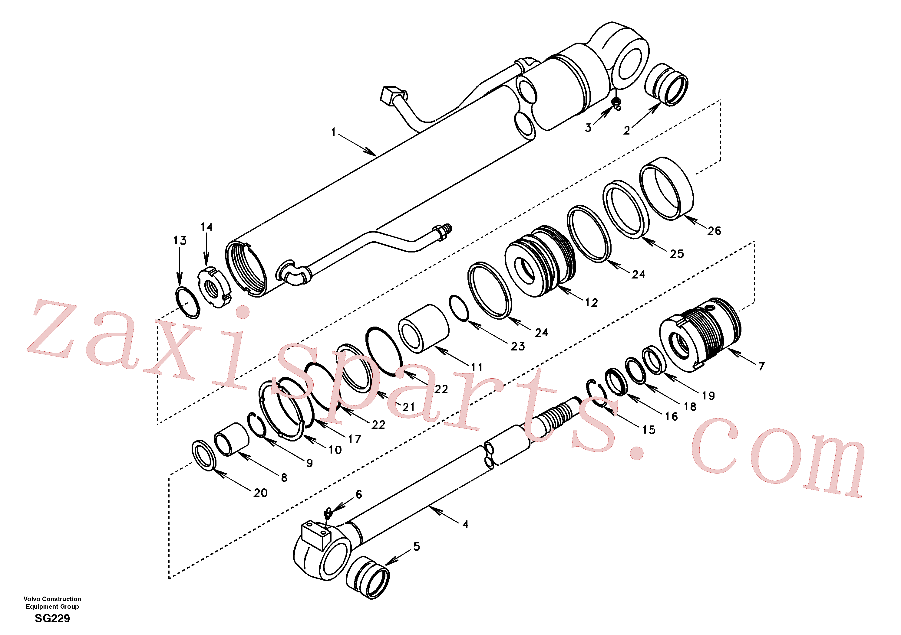 SA9563-20600 for Volvo Boom cylinder(SG229 assembly)