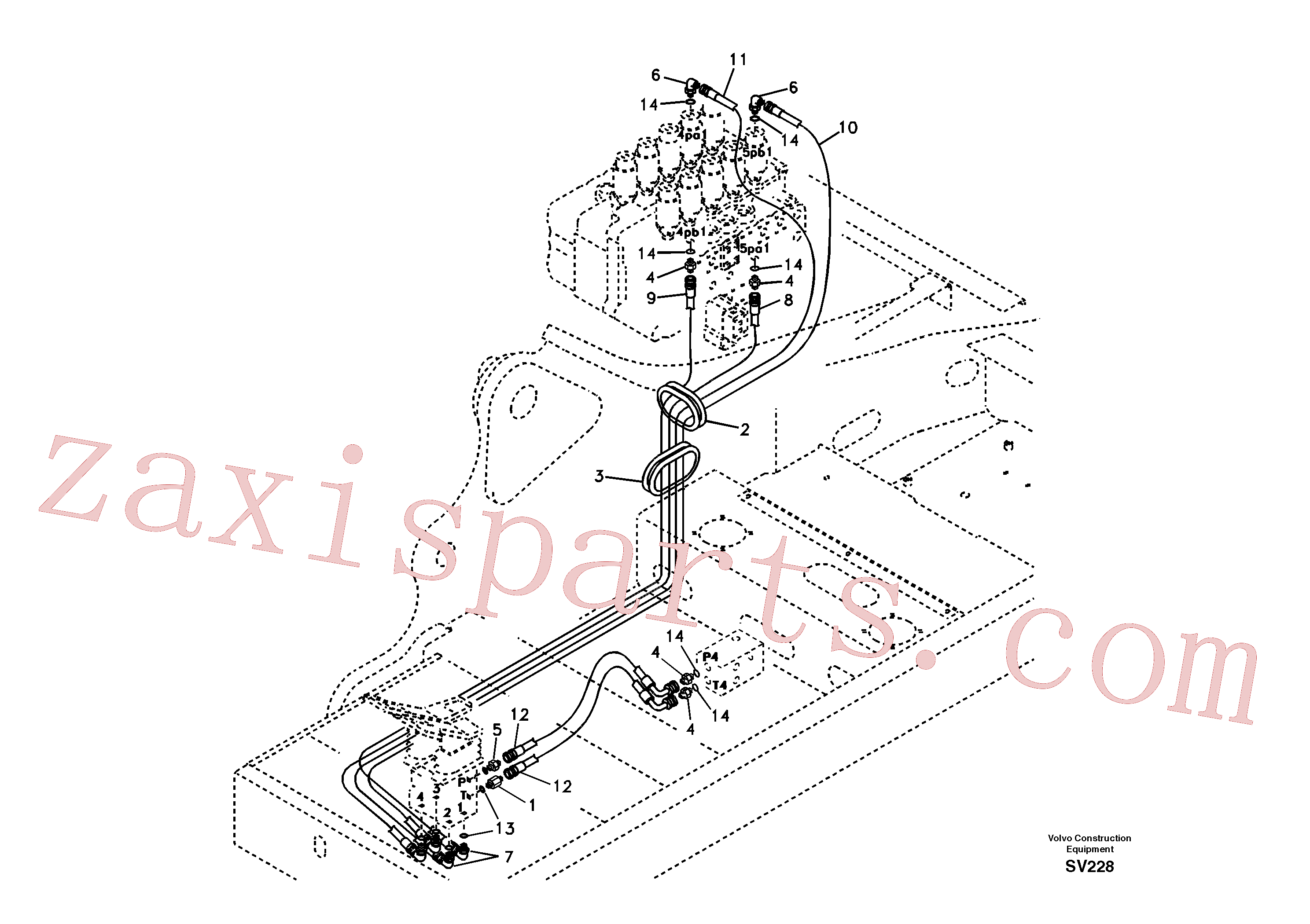 SA9451-03267 for Volvo Servo system, control valve to remote control valve pedal(SV228 assembly)