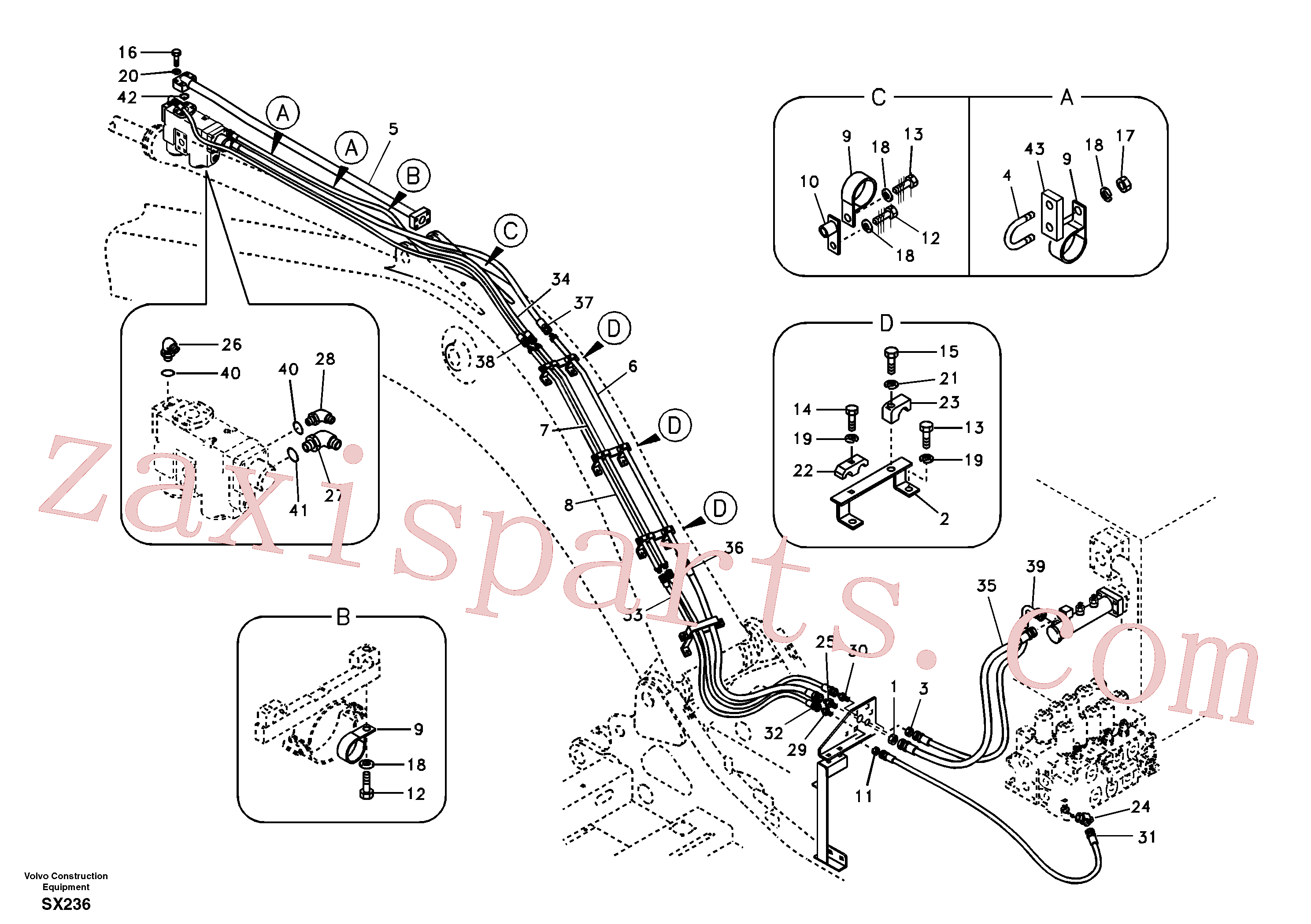 VOE14678240 for Volvo Working hydraulic, dipper arm rupture(SX236 assembly)